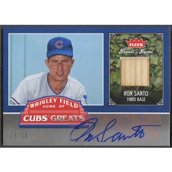 2006 Greats of the Game #RS Ron Santo Cubs Greats Bat Auto #19/30