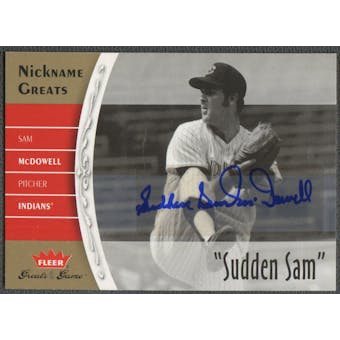 2006 Greats of the Game #SM Sam McDowell Nickname Greats Auto "Sudden Sam"