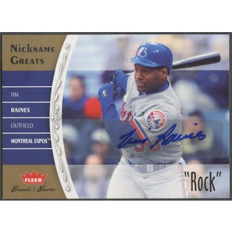 2006 Greats of the Game #TR Tim Raines Nickname Greats Auto "Rock"