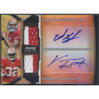 2011 Bowman Sterling #BSDAPKH Colin Kaepernick & Kendall Hunter Rookie Dual Patch Auto #1/5