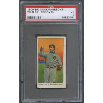 1909 E92 Dockman & Sons Wild Bill Donovan PSA 3 (VG) *3451