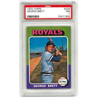 1975 Topps Baseball #228 George Brett Graded PSA 7 (NM) *1889*