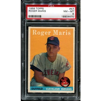 1958 Topps Baseball #47 Roger Maris Rookie PSA 8 (NM-MT) *4470