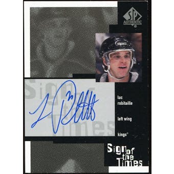 1999/00 Upper Deck SP Authentic Sign of the Times #LR Luc Robitaille Autograph