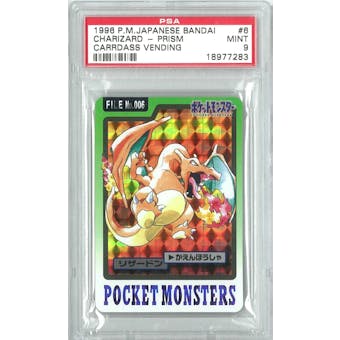Pokemon Cardass Vending Japanese Bandai Prizm Charizard - PSA 9 *18977283*