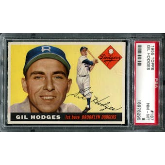 1955 Topps Baseball #187 Gil Hodges PSA 8 (NM-MT) *8295