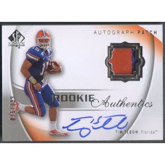 2010 SP Authentic #108 Tim Tebow Rookie Patch Auto #075/299