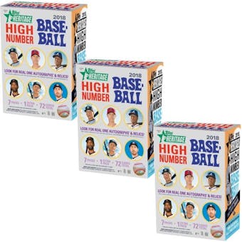 2018 Topps Heritage High Number Baseball 8-Pack Blaster Box (Lot of 3)