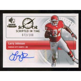 2007 Upper Deck SP Rookie Threads Scripted in Time Autographs #SITLJ Larry Johnson /100