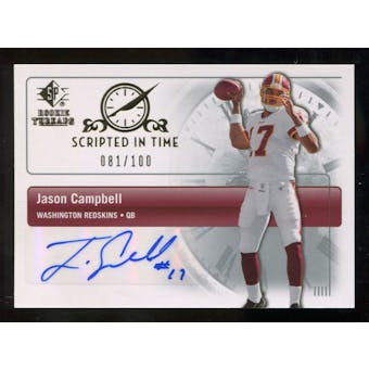 2007 Upper Deck SP Rookie Threads Scripted in Time Autographs #SITCA Jason Campbell Autograph /100