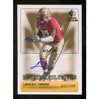 2007 Upper Deck SP Rookie Threads Rookie Exclusive Autographs #RELT Lawrence Timmons Autograph /100