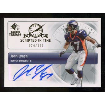 2007 Upper Deck SP Rookie Threads Scripted in Time Autographs #SITJL2 John Lynch Autograph /100