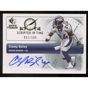2007 Upper Deck SP Rookie Threads Scripted in Time Autographs #SITCB Champ Bailey Autograph /100