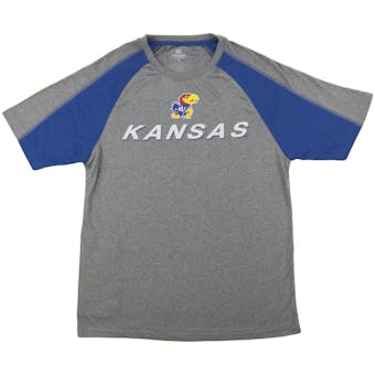 Kansas Jayhawks Colosseum Grey Flagline Performance Tee Shirt (Adult Large)
