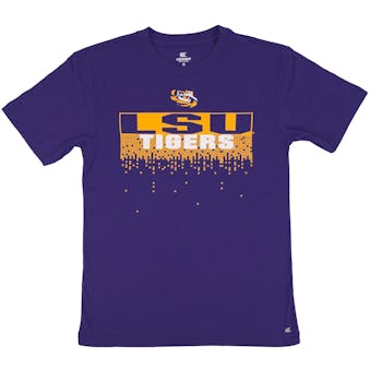 LSU Tigers Colosseum Purple Check Point Dual Blend Tee Shirt (Adult M)