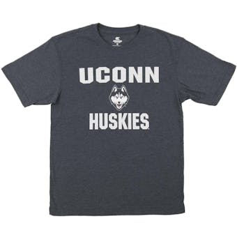 UCONN Huskies Colosseum Navy Trek Print Dual Blend Tee Shirt (Adult Large)