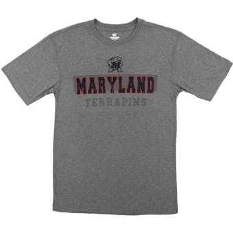 Maryland Terrapins Colosseum Grey Prism Dual Blend Tee Shirt (Adult X-Large)