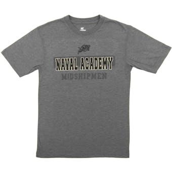 Naval Academy Midshipmen Colosseum Grey Prism Dual Blend Tee Shirt (Adult Large)