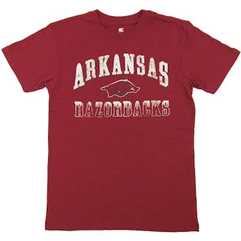 Arkansas Razorbacks Colosseum Red Contour Dual Blend Tee Shirt (Adult Small)