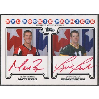 2008 Topps #RB Matt Ryan & Brian Brohm Rookie Premiere Dual Red Ink Auto