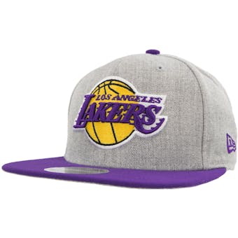 Los Angeles Lakers New Era 9Fifty Gray Action Flat Brim Snapback Hat (Adult OSFA)
