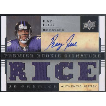 2008 Upper Deck Premier #133 Ray Rice Silver Rookie Jersey Auto #45/60