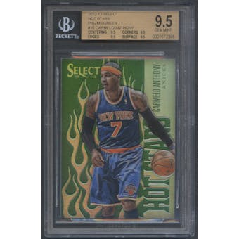 2012/13 Select #10 Carmelo Anthony Hot Stars Prizms Green #15/15 BGS 9.5