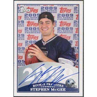 2009 Topps Rookie Premiere #SM Stephen McGee Rookie Auto
