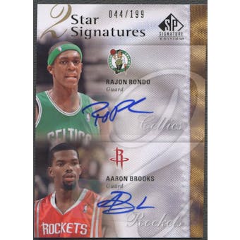 2009/10 SP Signature Edition #2SRB Rajon Rondo & Aaron Brooks 2 Star Signatures Auto #044/199