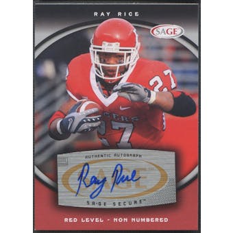 2008 SAGE #48 Ray Rice Red Rookie Auto