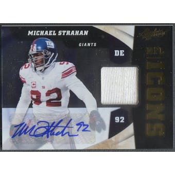 2011 Absolute Memorabilia #30 Michael Strahan NFL Icons Jersey Auto #06/10