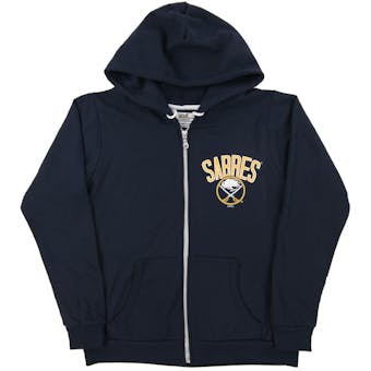 Buffalo Sabres Soft As A Grape Navy Womens Dual Blend Full Zip Hoodie (Womens Large)