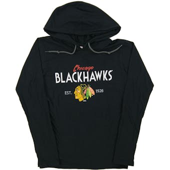 Chicago Blackhawks Soft As A Grape Black Womens Hooded Long Sleeve Tee Shirt
