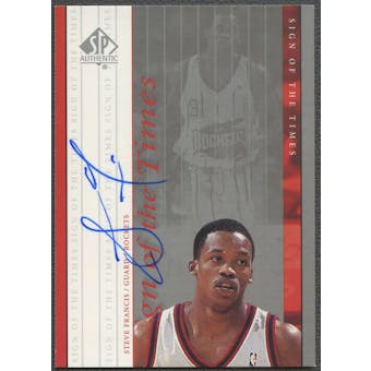 1999/00 SP Authentic #SF Steve Francis Sign of the Times Rookie Auto