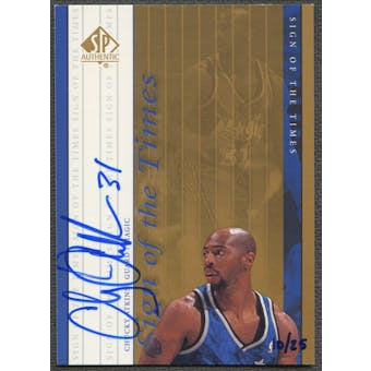 1999/00 SP Authentic #CA Chucky Atkins Sign of the Times Gold Auto #10/25