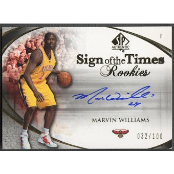 2005/06 SP Authentic #MW Marvin Williams Sign of the Times Rookie Auto #032/100