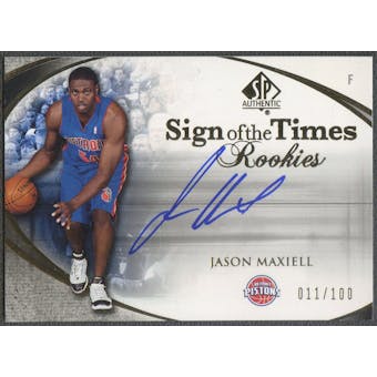 2005/06 SP Authentic #JA Jason Maxiell Sign of the Times Rookie Auto #011/100