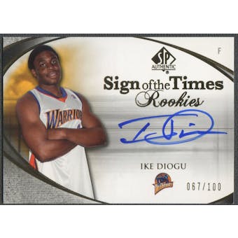 2005/06 SP Authentic #ID Ike Diogu Sign of the Times Rookie Auto #067/100