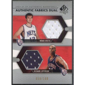 2004/05 SP Authentic #KJ Nenad Krstic & Richard Jefferson Fabrics Dual Jersey #059/100