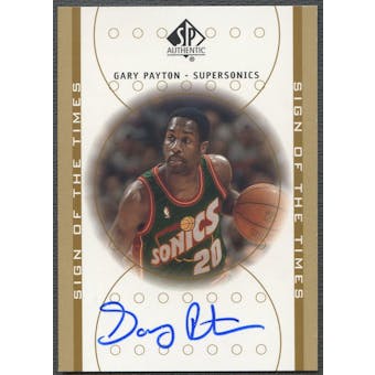 2000/01 SP Authentic #GP Gary Payton Sign of the Times Auto