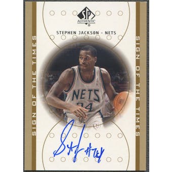 2000/01 SP Authentic #SJ Stephen Jackson Sign of the Times Rookie Auto
