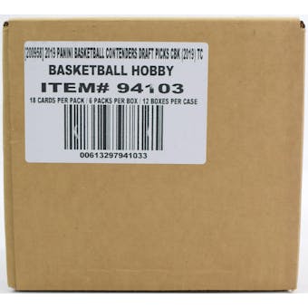 2019/20 Panini Contenders Draft Basketball Hobby 12-Box Case