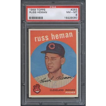 1959 Topps Baseball #283 Russ Heman PSA 8 (NM-MT) *9080