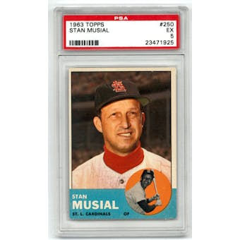 1963 Topps Baseball #250 Stan Musial PSA 5 (EX) *1925*