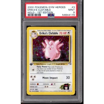 Pokemon Gym Heroes 1st Edition Erika's Clefable 3/132 PSA 9