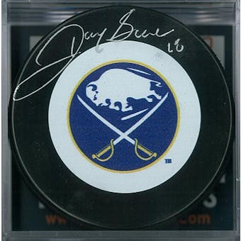 Danny Gare Autographed Buffalo Sabres Throwback Hockey Puck