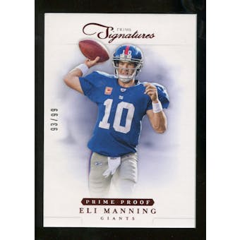 2012 Panini Prime Signatures Prime Proof Red #7 Eli Manning /99