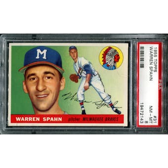 1955 Topps Baseball #31 Warren Spahn PSA 8 (NM-MT) *2143