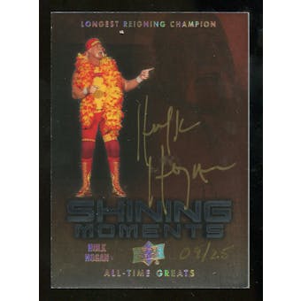 2012 Upper Deck All-Time Greats Shining Moments Autographs #SMHH3 Hulk Hogan/Longest reigning Champion Autogra