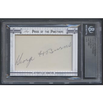 2013 Leaf Cut Signature Pride Of The Pinstripe George Burns (Yankees Player) Cut Auto #3/4